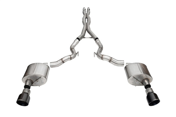 Corsa 2024 rd MustangGT Conv Xtreme Cat-Back Ex.Sys 3.0in Dual Rear Ex w/4.5in Blk PVD ProSeries Tip 21270BLK
