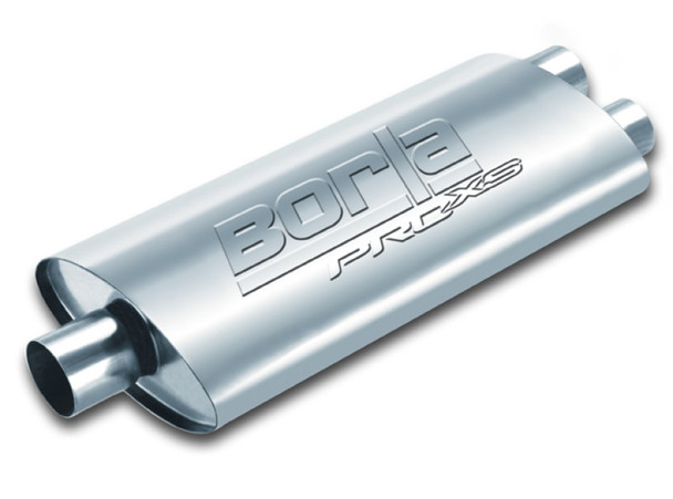 Borla Pro-XS 3in, 2-1/2in, 19in x 9-1/2in x 4in Oval Cen/Dual Turbo XL Muffler 40349