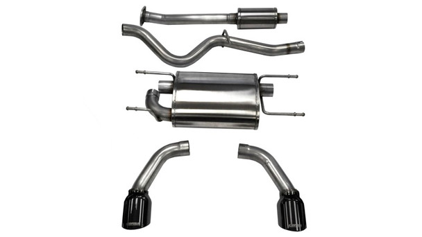Corsa 2012-2020 Scion FRS / Subaru BRZ Black Tip Sport Cat-Back Exhaust 14864BLK