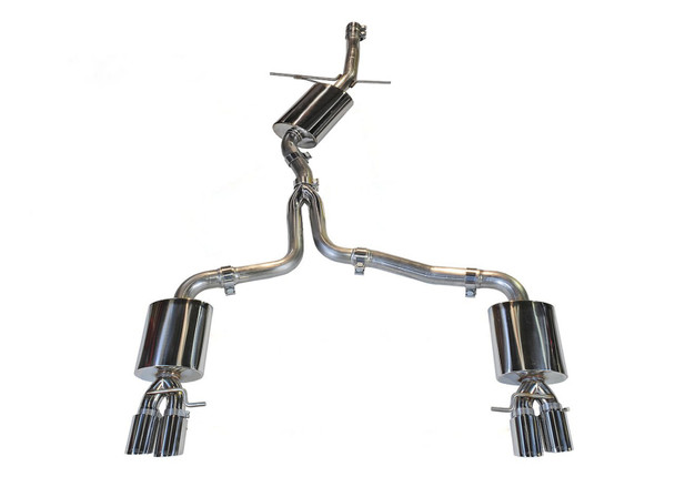 AWE Tuning Audi B8 A4 Touring Edition Exhaust - Quad Tip Polished Silver Tips - Does Not Fit Cabrio 3015-42018
