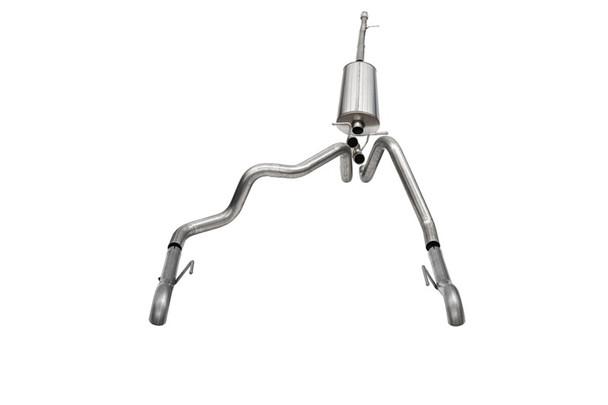Corsa 2022-2024 Chevrolet Silverado 1500 Cat-Back Dual Rear Exit with Turn Down Tail Pipes 21239