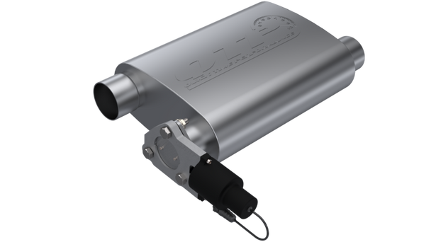 QTP 2.5in Weld-On 304SS Reverse Screamer Muffler w/Bolt-On QTEC Electric Cutout 13251C