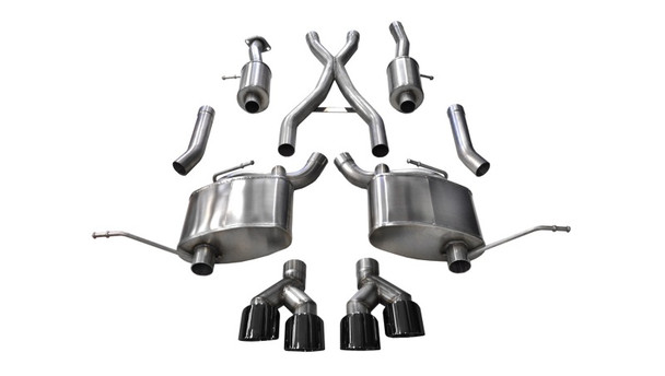 Corsa 2014-2021 Jeep Grand Cherokee Summit Edition Black 2.5in Dual Rear Exit Cat-Back Exhaust 14992BLK