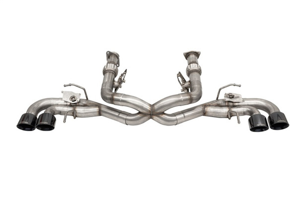 Corsa 2020-2024 Corvette C8 3in Valved Cat-Back 4.5in Blk Quad Tips - Fits Factory NPP Exhaust 21105BLK