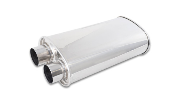 Vibrant Streetpower Oval Muffler 2.50in Inlet/Outlet (Same side) 1159