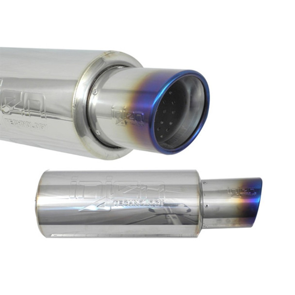 Injen 2 3/8 Universal Muffler w/Titanium burnt rolled Tip and stainless steel resonated inner wall SES225TT