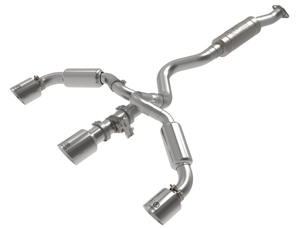 aFe 23-24 Toyota GR Corolla L3 1.6L (t) Gemini XV 3in to 2-1/2in Cat Back Exhaust w/ Polished Tips 49-36070-P