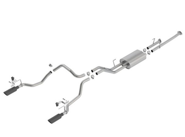 Borla 14-18 Toyota Tundra 4.6L/5.7L V8 AT 2&4WD Crew Max Cat-Back Touring Exhaust - Black Chrome Tip 140638BC