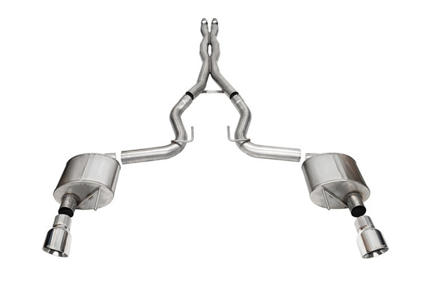 Corsa 2024 Ford Mustang GT Xtreme Cat-Back Exhaust Sys. 3.0in Dual Rear Exit w/4.5in Pro Series Tips 21250