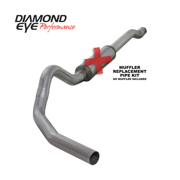 Diamond Eye KIT 4in CB MFLR RPLCMENT PIPE SGL AL: 03-07 FORD 6.0L F250/F350 (Extended Cab Only) K4338A-RP
