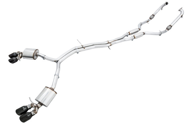 AWE Tuning Audi B9 S4 SwitchPath Exhaust - Non-Resonated (Black 102mm Tips) 3025-43034