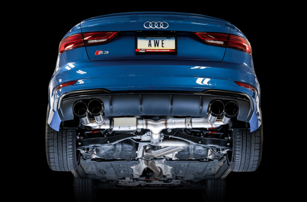 AWE Tuning Audi 8V S3 SwitchPath Exhaust w/Diamond Black Tips 102mm 3025-43072