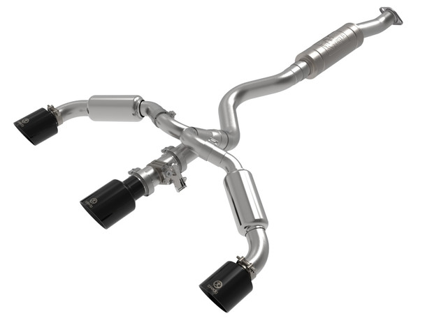 aFe 23-24 Toyota GR Corolla L3 1.6L (t) Gemini XV 3in to 2-1/2in Cat Back Exhaust w/ Black Tips 49-36070-B