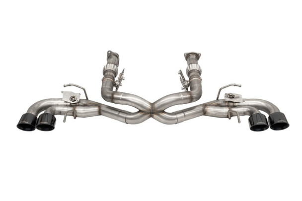 Corsa 2020-2024 Corvette C8 3in Valved Cat-Back 4.5in Blk Quad Tips - Fits Factory NPP Exhaust w/AFM 21106BLK