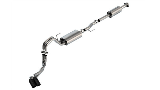 Borla F-150 2021 2.7L/3.5L 4dr CC SB EC STB Lar/KingR/Plnm/LTD 3/2.25 DSE CB Touring BLK CHR Tips 140870BC