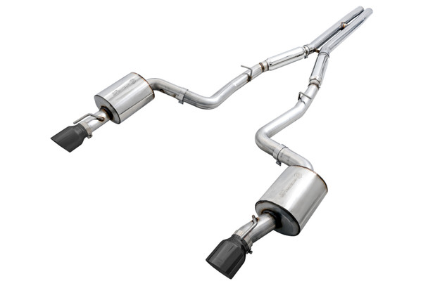 AWE Tuning 2015+ Dodge Charger 6.4L/6.2L Non-Resonated Touring Edition Exhaust - Diamond Blk Tips 3020-33070