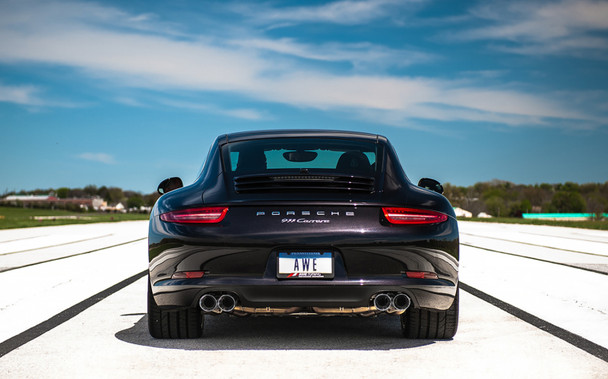 AWE Tuning 991 Carrera Performance Exhaust - Chrome Silver Tips 3015-32044