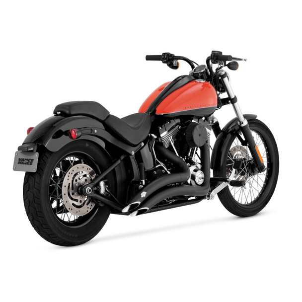 Vance & Hines HD Softail 86-17 Big Radius 2-2 Black PCX Full System Exhaust 46369