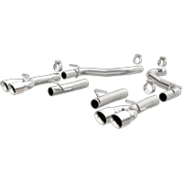 MagnaFlow Axle-Back, SS, 2.5in, Quad Split Rear 3.5in Tip 2015 Dodge Challenger 3.6L V6 19218