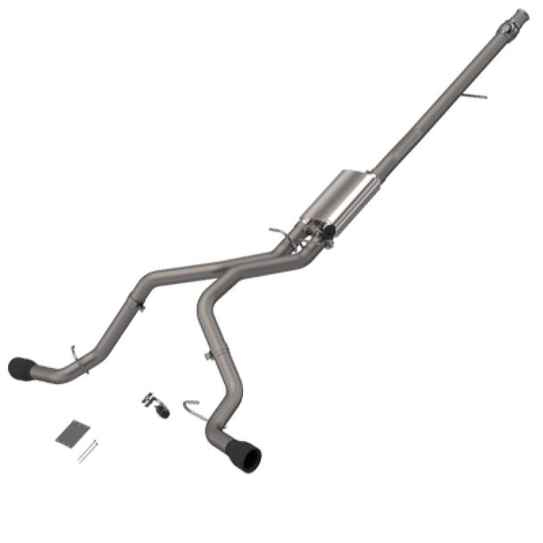 QTP 14-18 Chevy Silverado 1500 4.8L/5.3L EC/CC SB 304SS Screamer Cat-Back Rear Exit w/4.5in Blk Tips 410015B