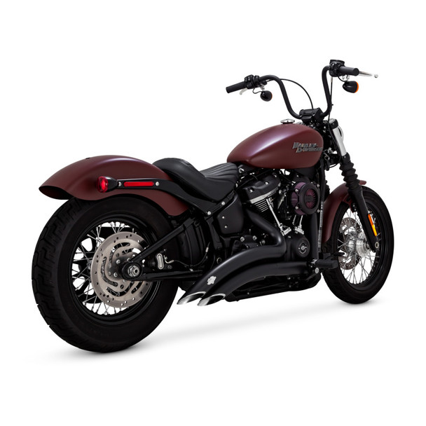 Vance & Hines HD Softail 18-22 St Bob Br 2-2 Black PCX Full System Exhaust 46377