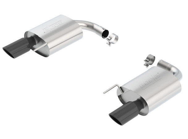 Borla S-Type Rear Section 15-17 Ford Mustang GT 5.0L V8 MT/AT 2.5in pipe 4in tip (Black Chrome) 11887BC