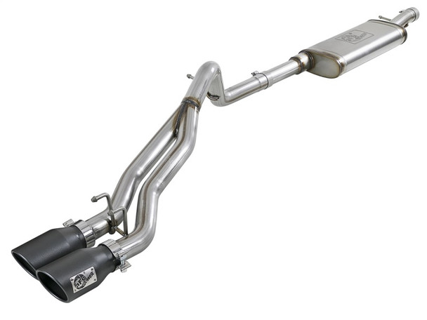 aFe Rebel Series Cat-Back 2.5in Dual Center Exit SS Exhaust w/ Black Tips 07-14 Jeep Wrangler V6 49-48054-B