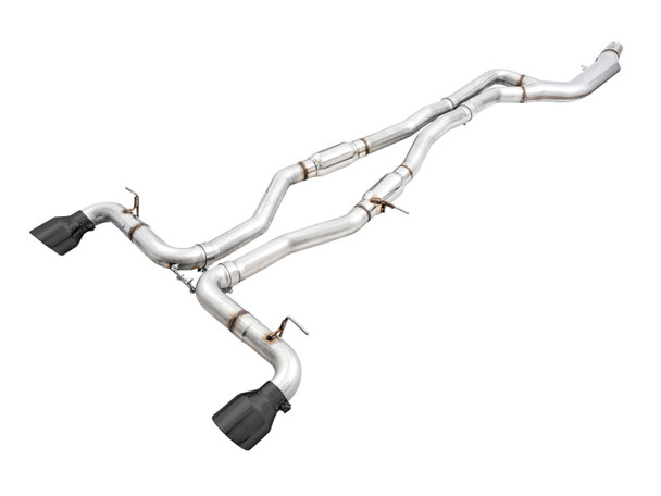 AWE 2020 Toyota Supra A90 Resonated Track Edition Exhaust - 5in Diamond Black Tips 3015-33130