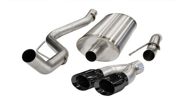 Corsa 2011-2014 Ford F-150 Raptor 6.2L V8 Black Sport Cat-Back Exhaust 14387BLK