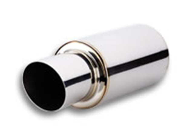 Vibrant TPV Turbo Round Muffler (17in Long) with 4in Round Tip Angle Cut - 3in inlet I.D. 1061