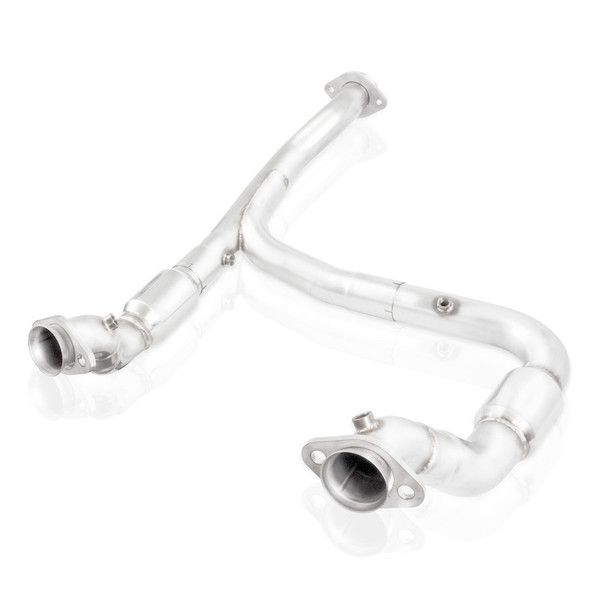 Stainless Works 2015-16 F150 2.7L Downpipe 3in High-Flow Cats Y-Pipe Factory Connection FT15ECODPCAT