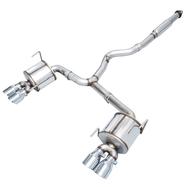 AWE Tuning Subaru STI VA / WRX GV / STI GV Sedan Touring Edition Exhaust - Chrome Silver Tip (102mm) 3015-42104