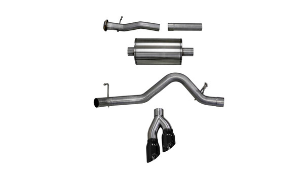 Corsa 2017-22 Chevrolet Colorado 3.7L Extended Cab Sport Cat-Back System Single Rear Exit BlackTips 14745BLK