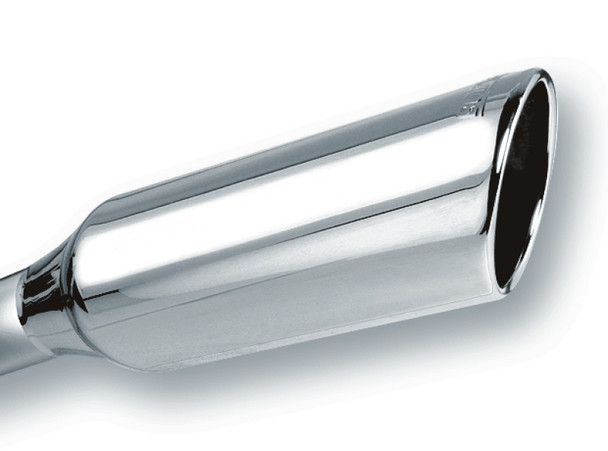 Borla 2.25in Inlet 4in Round Rolled Angle Cut x 12in Long Embossed Exhaust Tip 20245