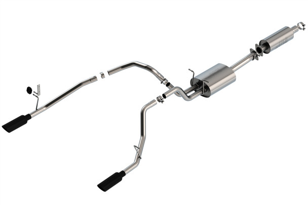 Borla 19-22 RAM 1500 3.6L V6 4DR 140.5/144.6/153.5 WB 2.25in S-Type Cat-Back - Black Chrome Tip 140852BC