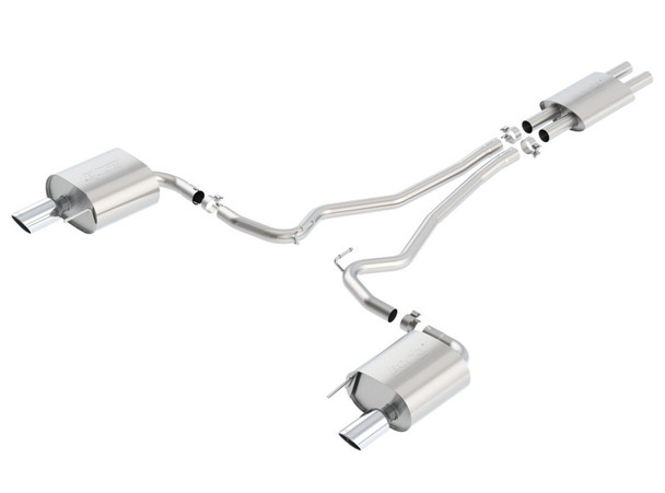 Borla Cat Back 15-17 Ford Mustang 3.7L V6 MT/AT 2.25in Pipe 4in Single Round Rolled Tips 140587