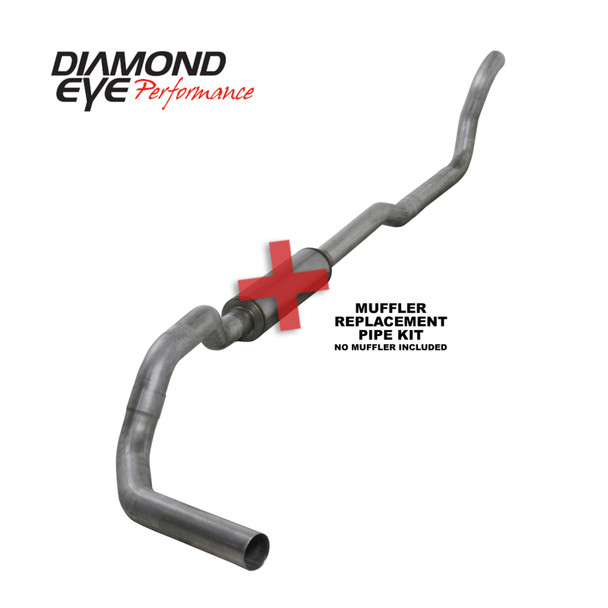 Diamond Eye KIT 4in TB MFLR RPLCMENT PIPE SGL AL: 2-WHEEL DRIVE ONLY 89-93 DODGE CUMMINS 5.9L - K4209A-RP