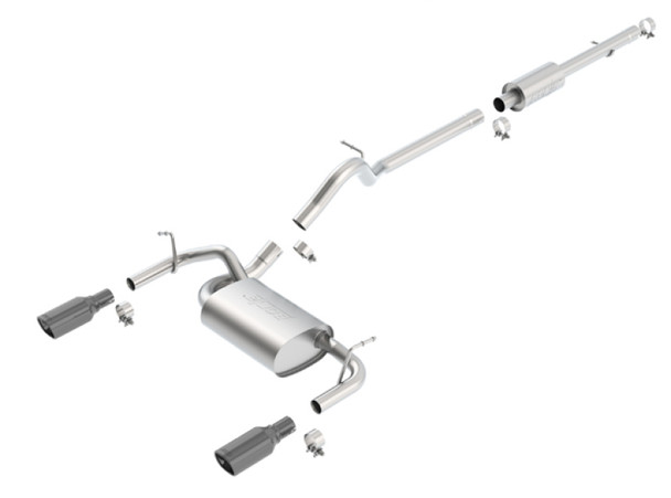 Borla 12-16 Jeep Wrangler 3.6L AT/MT 4DR 4WD S SQ RL AC SR 2.5in 2in TIP 3.5inx3.28in Black Chrome 140459BC