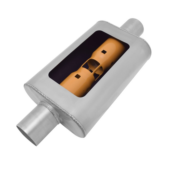 Gibson MWA 2.5in. Offset/ 2.5in. Center 14in. Oval Muffler BM0108