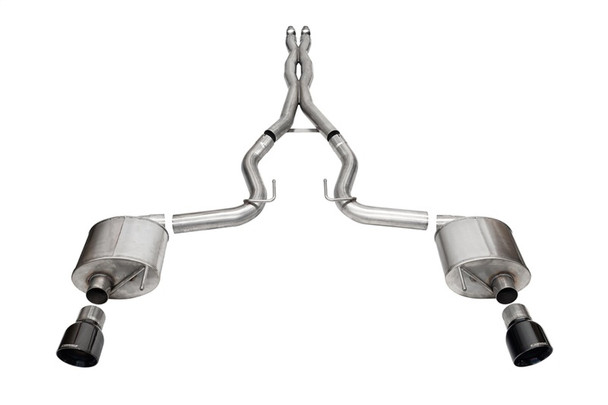 Corsa 2024 Ford MustangGT Sport Cat-Back Ex.Sys 3.0in Dual Rear Exit w/4.5in Blk PVD Pro Series Tips 21254BLK