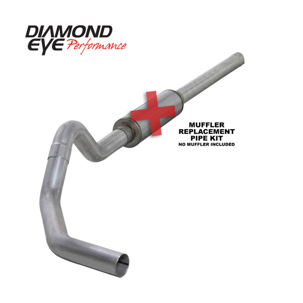 Diamond Eye KIT 4in CB MFLR RPLCMENT PIPE SGL AL: 2004.5-2007.5 DODGE CUMMINS 600 K4234A-RP