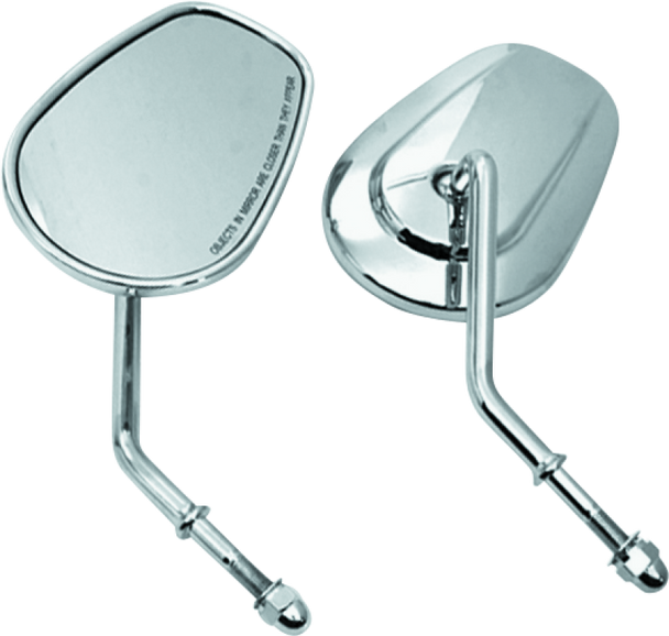 Bikers Choice Chrome Tapered Short Stem Mirrors Pr - 482008