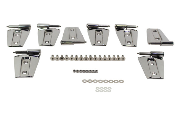 Kentrol 07-18 Jeep Wrangler JK Door Hinge Set 8 Pieces 4 Door- Polished Silver 30576