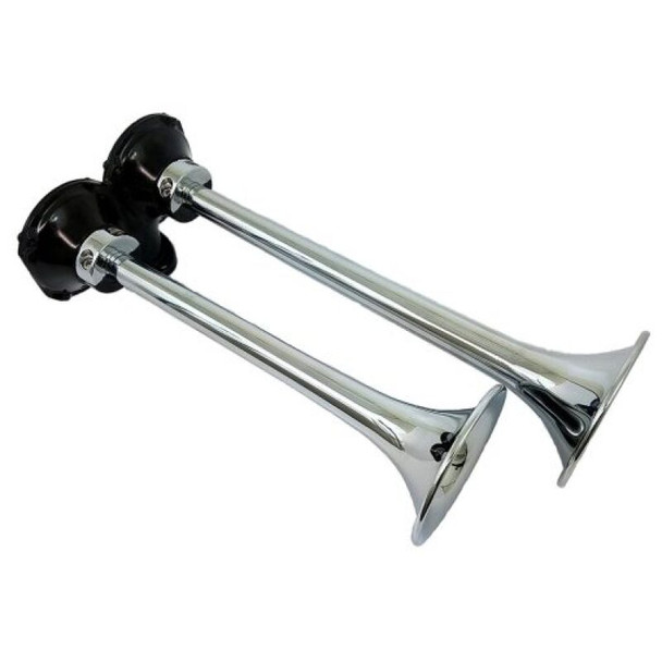 Kleinn Chrome Roof Mount Dual Horn/ 13.5In/11.5In - Chrome-Plated Spun Copper 401
