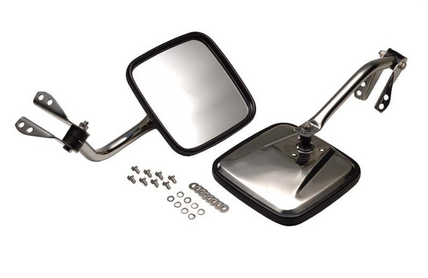 Kentrol 55-86 Jeep CJ Mirror Kit Pair - Polished Silver 30417