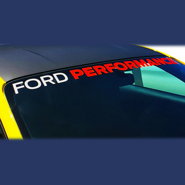 Ford Performance 2015-2017 Mustang Windshield Banner Ford Performance - White / Red M-1820-MR