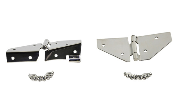 Kentrol 76-95 Jeep CJ/Wrangler YJ Windshield Hinge No Mirror Holes Pair - Polished Silver 30427