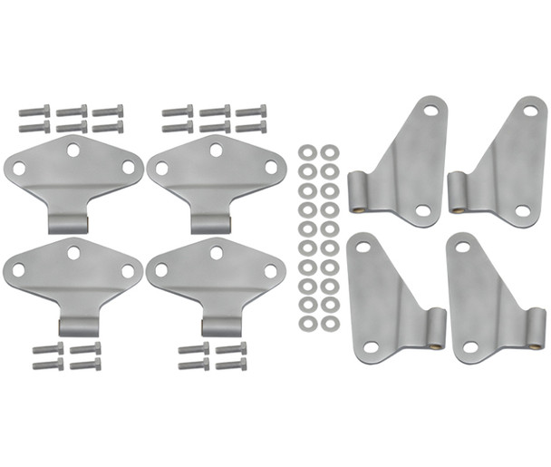 Kentrol 07-18 Jeep Wrangler JK Body Door Hinge Set 8 Pieces 4 Door Bare Grey 40581