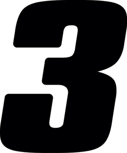 Hardline Dirt Digits 3pk 5.5 in. - High Gloss Number 3 - Black DD53B-3