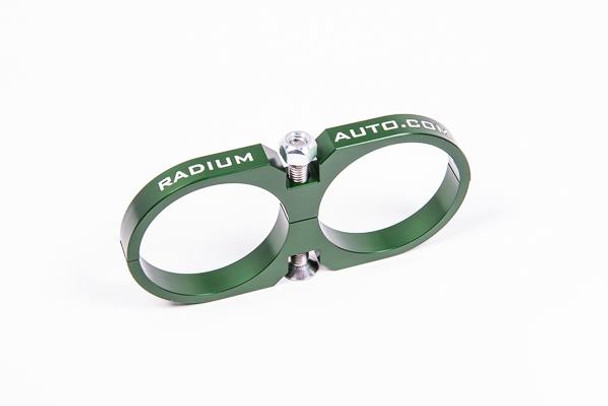 Radium Engineering 2-Piece Fuel Pump Clamp For Bosch 044 - Green W/ Logo 20-0122